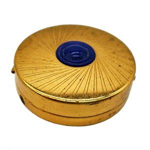 VTG Tangee Rouge Compact Gold Tone Blue Celluloid